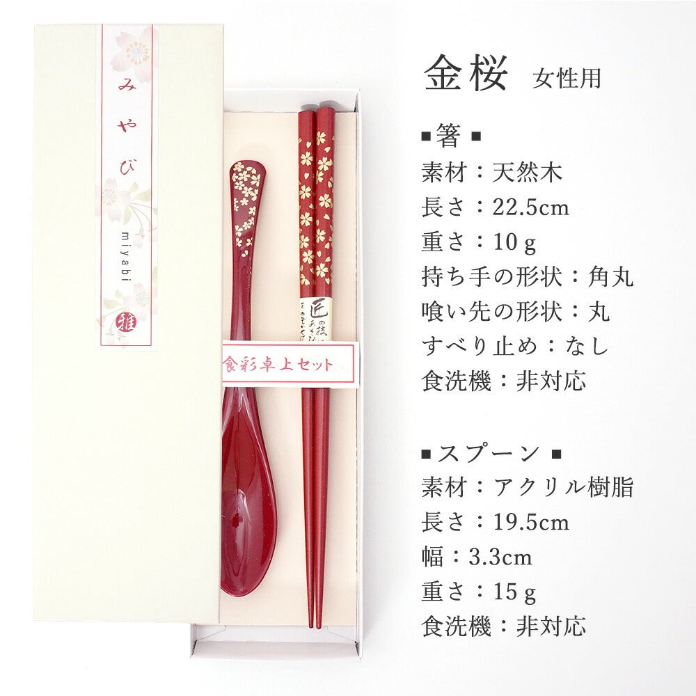敬老会 記念品 敬老の日 記念品 お祝い プレゼント 紙箱入り 金桜 箸 軽い スプーン 赤 食べやすい 食器 カトラリーセット 1000円以下 デイサービス 敬老祭 自治会 粗品 施設 介護施設 老人ホーム