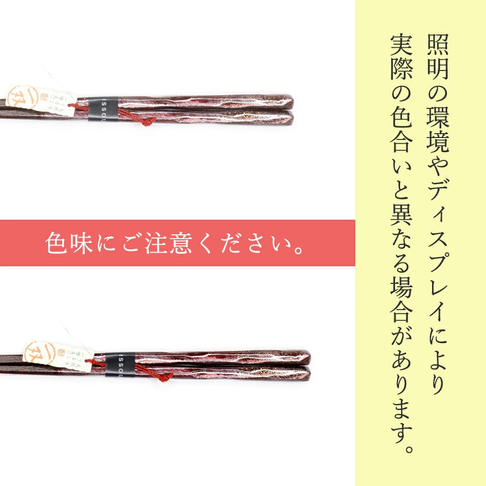 箸 一双 オーロラ 女性用 一膳 桐箱入り ギフト プレゼント (水引シール感謝)