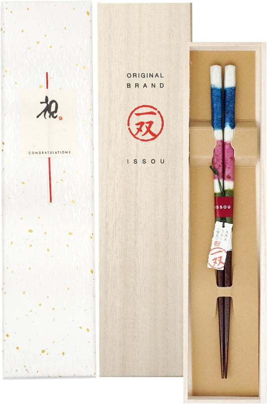 箸 一双 遊心 男性用 父の日 一膳 桐箱入り (水引シール祝)