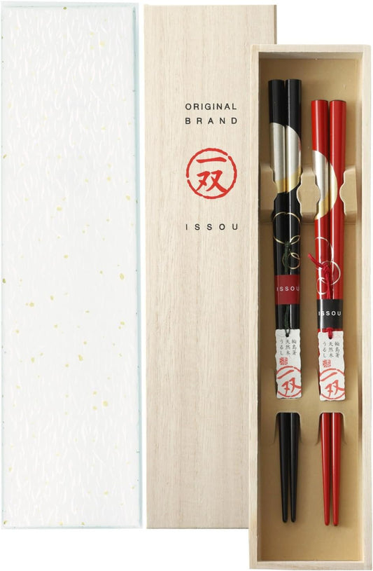 箸 一双 宵待月 夫婦箸 桐箱入り ギフト プレゼント (包装紙のみ)
