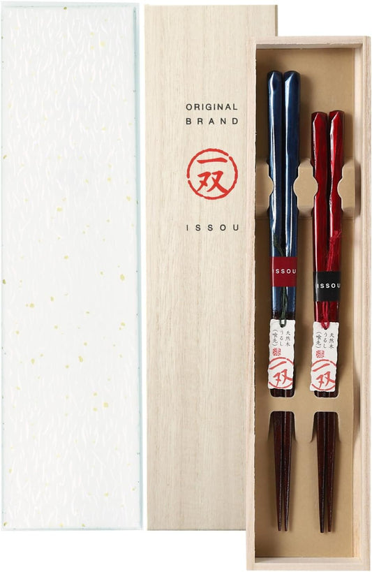 箸 一双 田園 夫婦箸 桐箱入り プレゼント ギフト (包装紙のみ)