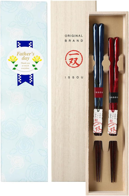箸 一双 田園 夫婦箸 桐箱入り プレゼント ギフト (父の日)