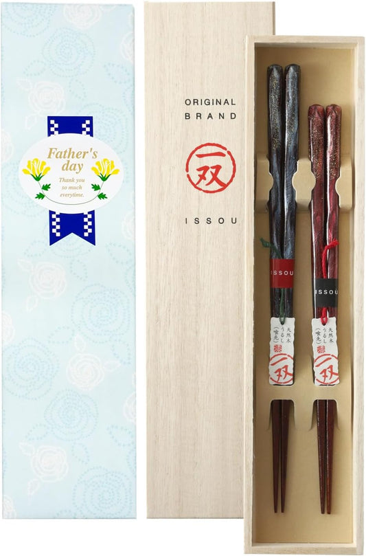 箸 一双 オーロラ 夫婦箸 桐箱入り ギフト プレゼント (父の日)