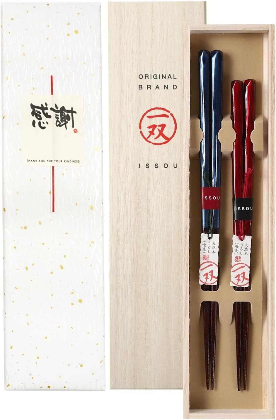 箸 一双 田園 夫婦箸 桐箱入り プレゼント ギフト (水引シール感謝)