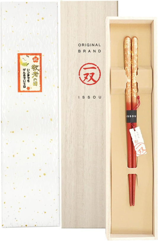 箸 一双 瑞雲 女性用 一膳 桐箱入り プレゼント ギフト   (シール敬老の日)