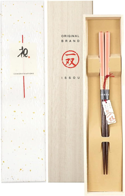 箸 一双 ほの香 女性用 一膳 桐箱入り ギフト プレゼント  (水引シール祝)