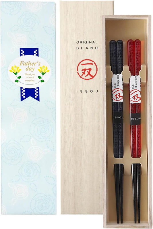 箸 一双 華切子 夫婦箸 桐箱入り 父の日 プレゼント (父の日)