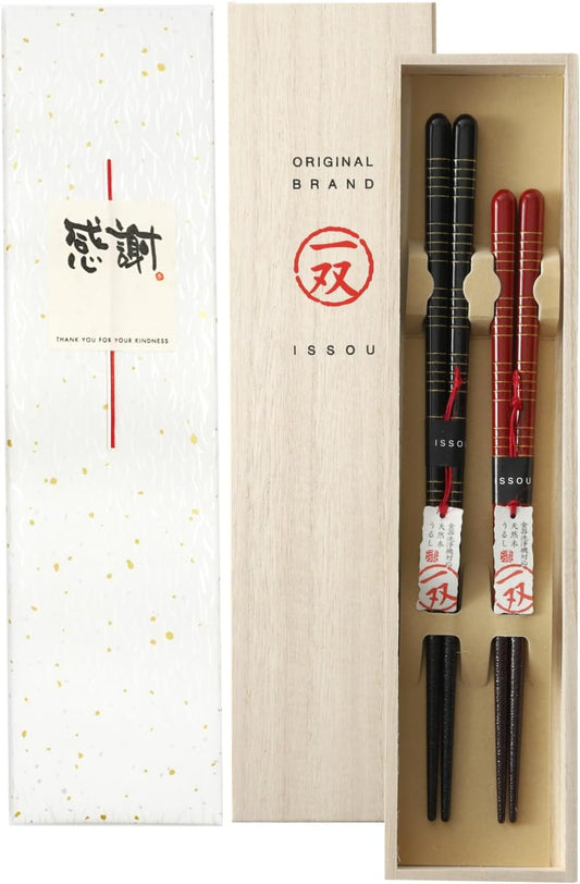 箸 一双 駿 夫婦箸 桐箱入り 父の日 プレゼント (水引シール感謝)