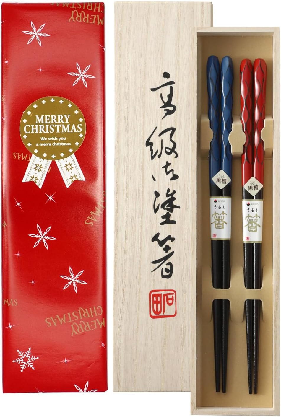 箸 鎌倉亀甲 夫婦箸 桐箱入り (クリスマス)