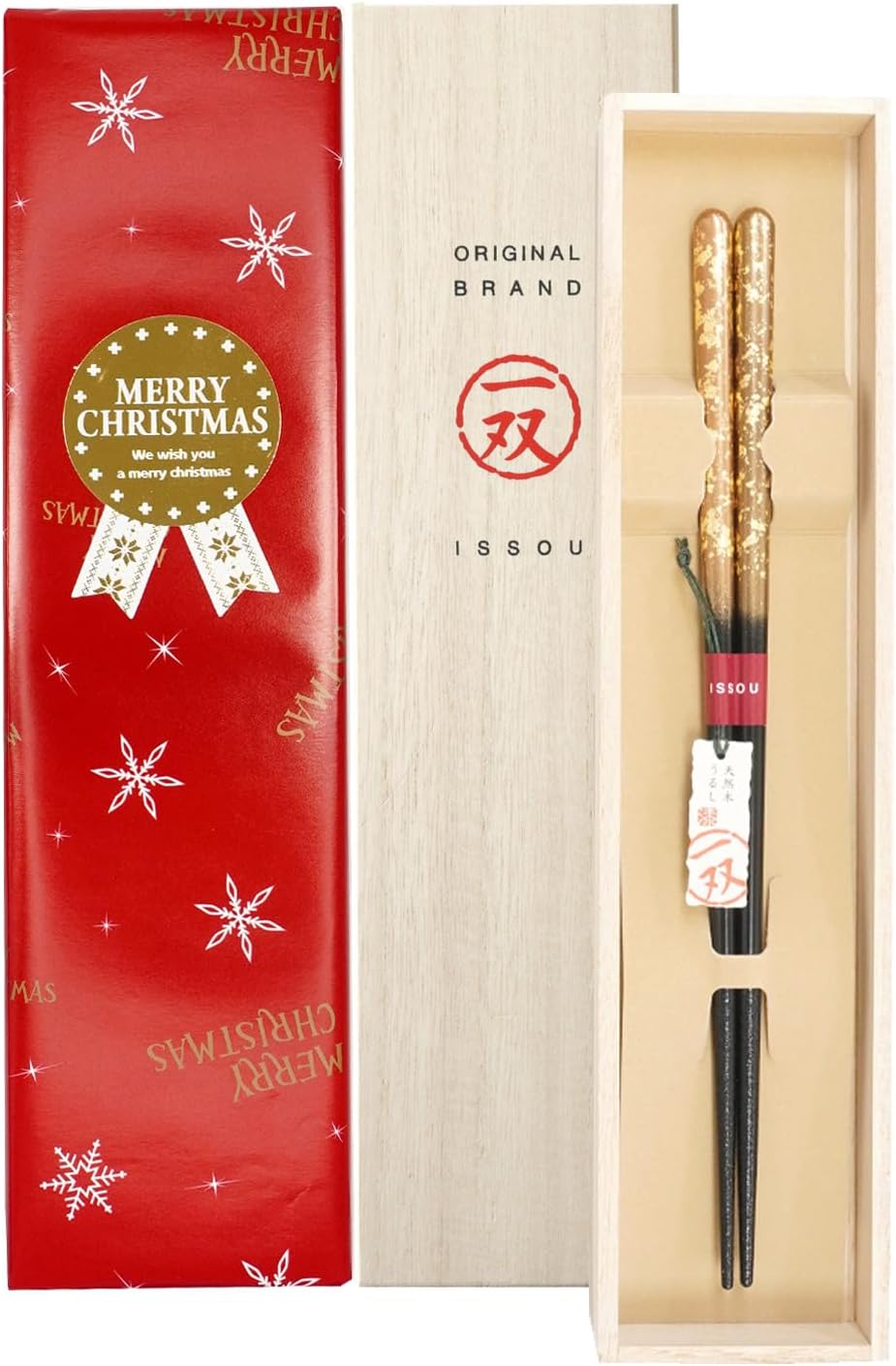 箸 一双 瑞雲 男性用 一膳 桐箱入り (クリスマス)