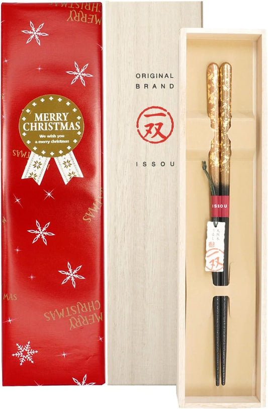 箸 一双 瑞雲 男性用 一膳 桐箱入り (クリスマス)