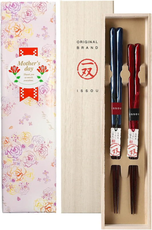 箸 一双 田園 夫婦箸 桐箱入り プレゼント ギフト (母の日)