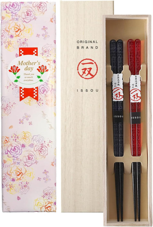 箸 一双 華切子 夫婦箸 桐箱入り 父の日 プレゼント (母の日)