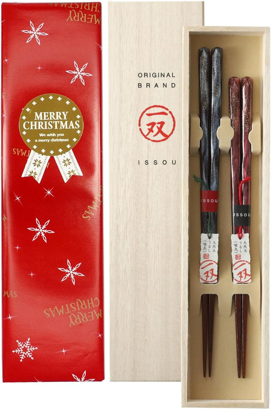箸 一双 オーロラ 夫婦箸 桐箱入り ギフト プレゼント (クリスマス)