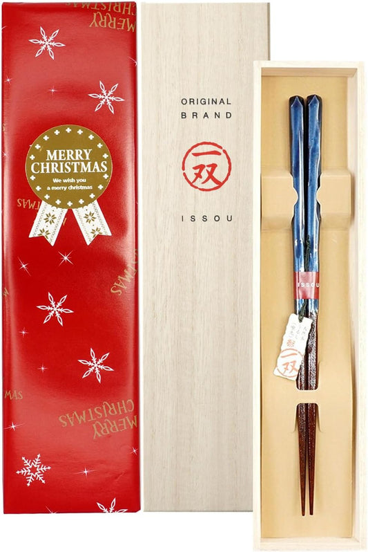 箸 一双 田園 男性用 一膳 桐箱入り (クリスマス)