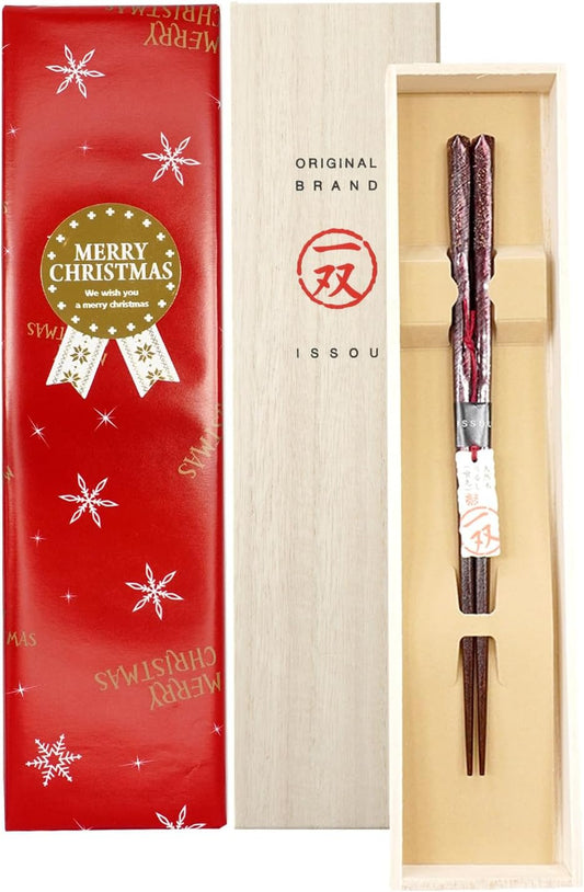 箸 一双 オーロラ 女性用 一膳 桐箱入り ギフト プレゼント (クリスマス)