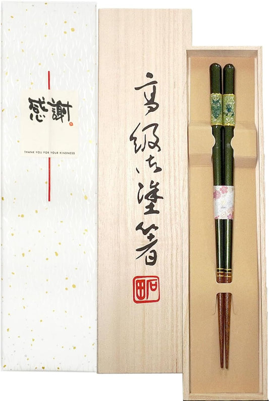 箸 天丸暁貝 ふくろう 男性用 父の日 一膳 桐箱入り (水引シール感謝)