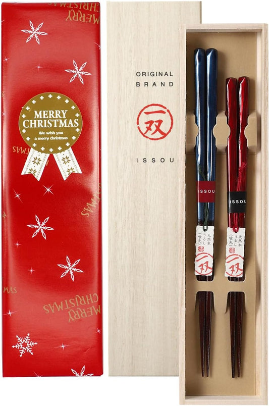 箸 一双 田園 夫婦箸 桐箱入り プレゼント ギフト (クリスマス)