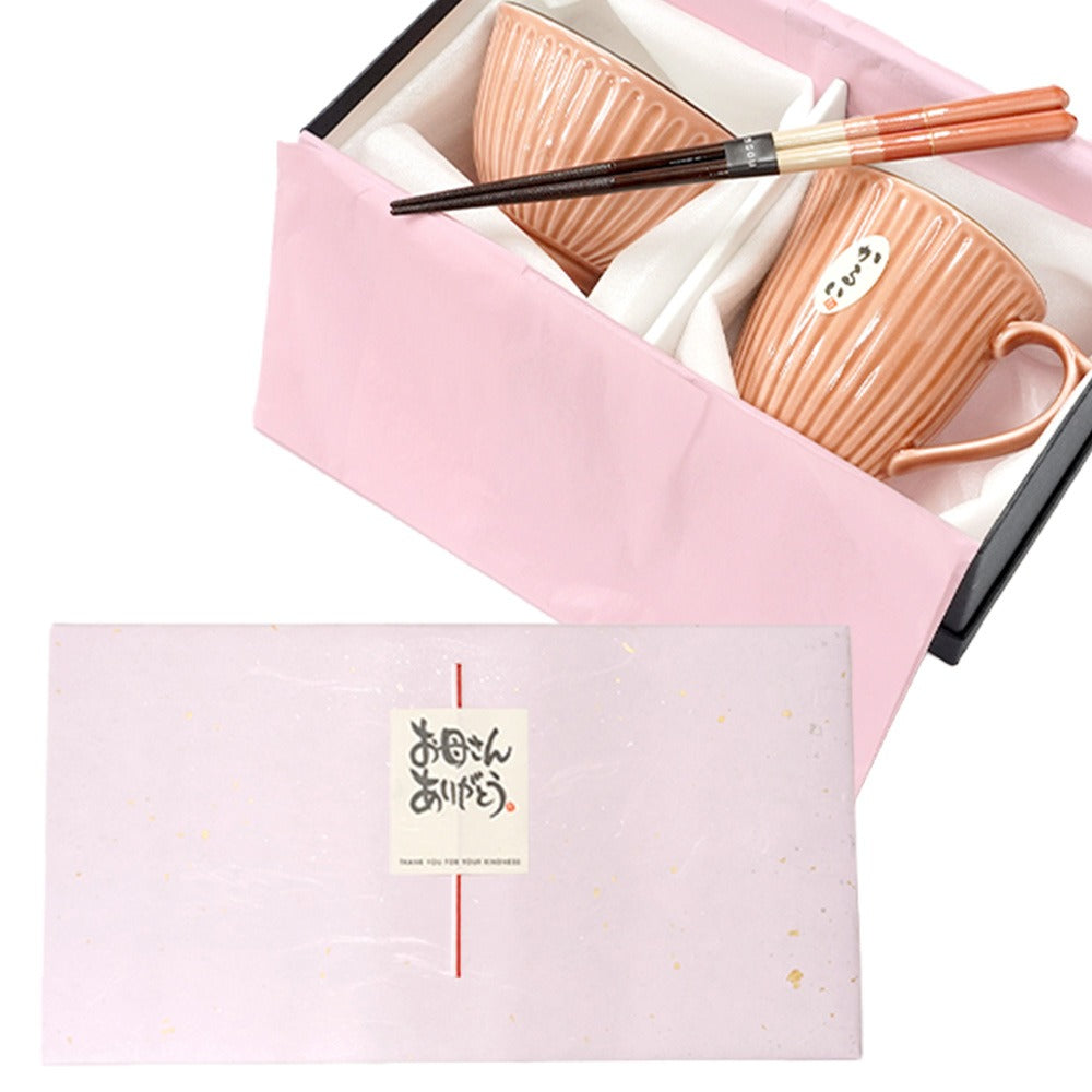 母の日 プレゼント 実用的 箸 茶碗 マグカップ 花連 つむぎ 飯碗マグカップ箸セット