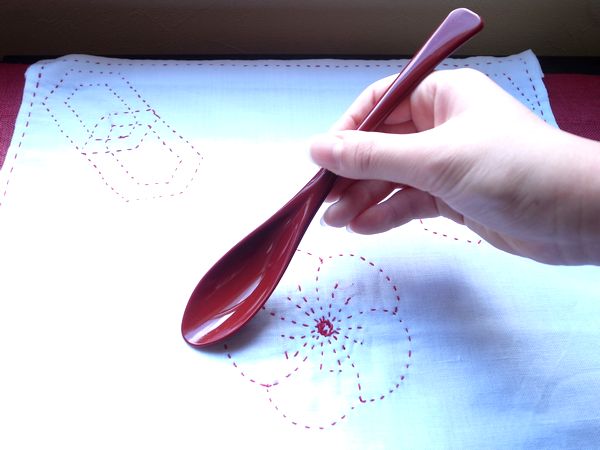 食べやすいスプーン 10本 セット 赤 日本製