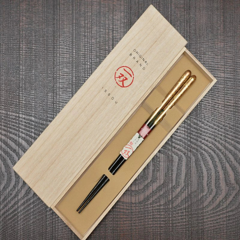 箸 一双 瑞雲 男性用 一膳 桐箱入り (シール敬老の日)
