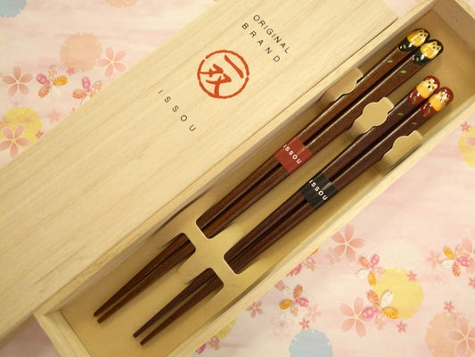 箸 一双 金ふくろう 夫婦箸 桐箱入り 父の日 プレゼント