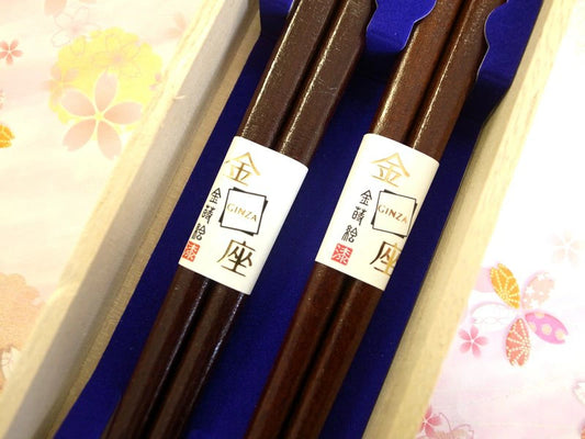 箸 金座招き猫 ねこ 夫婦箸 桐箱入り