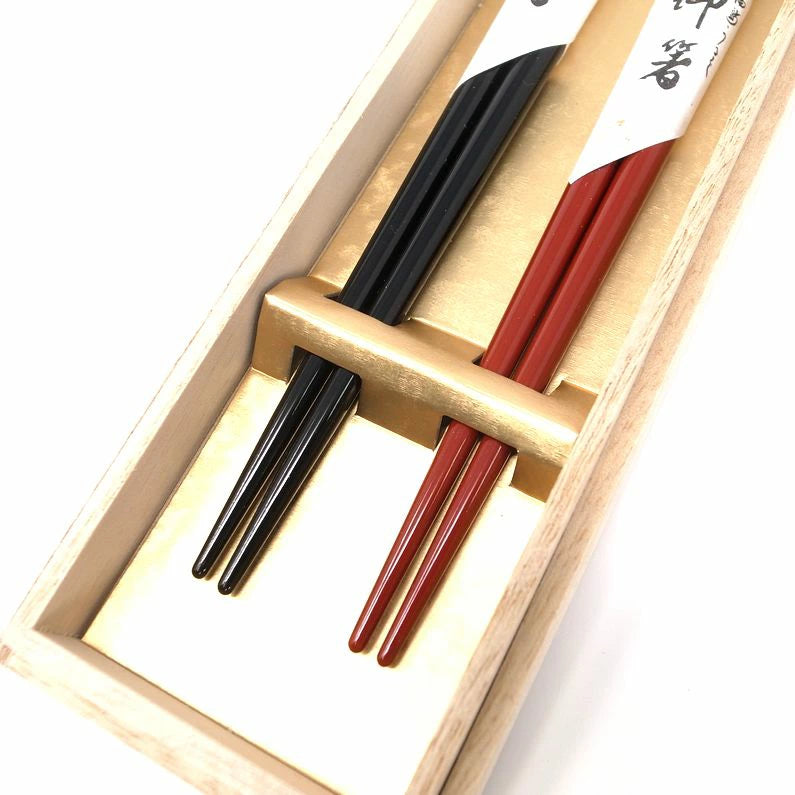 箸 宝尽くし 輪島塗 夫婦箸 桐箱入り