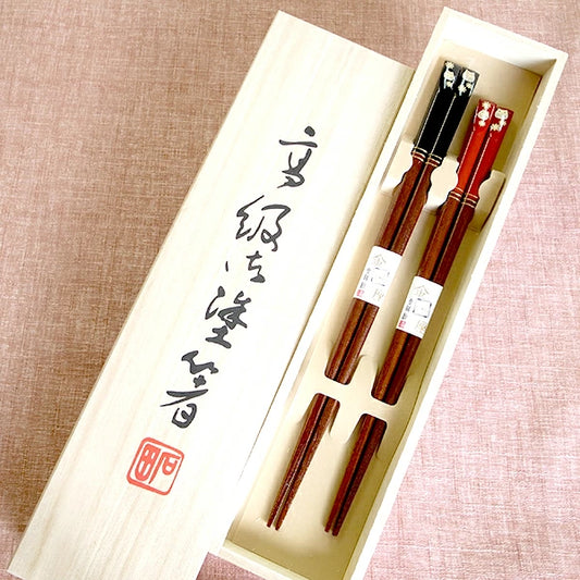 箸 金座 福ふくろう 夫婦箸 桐箱入り