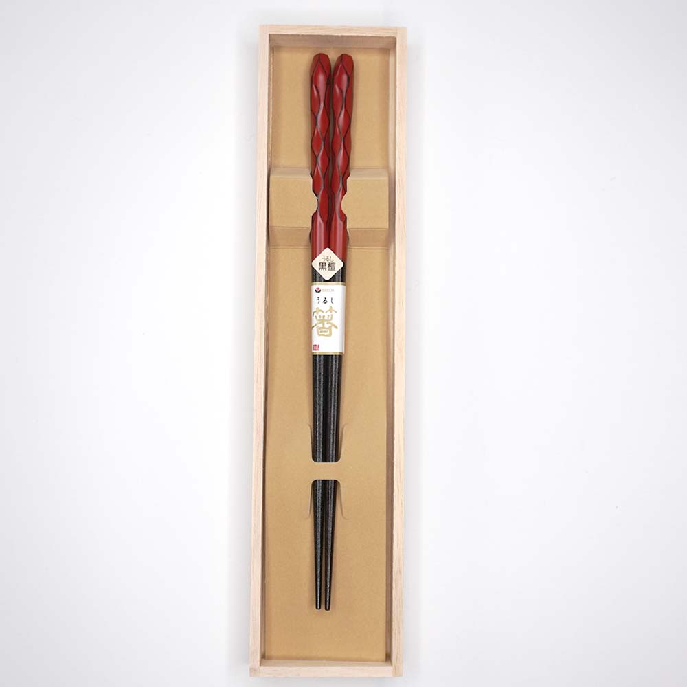 箸 鎌倉亀甲 黒檀 女性用 一膳 桐箱入り 母の日 プレゼント