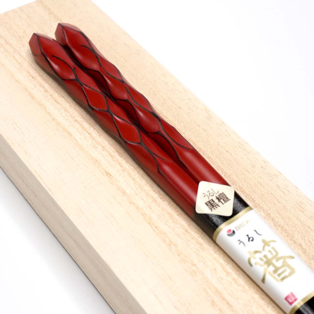 箸 鎌倉亀甲 黒檀 女性用 一膳 桐箱入り 母の日 プレゼント