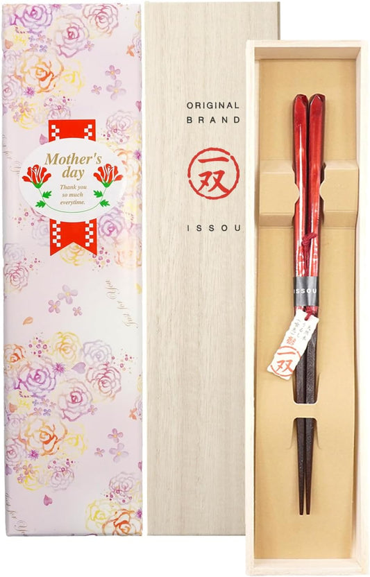 箸 一双 田園 女性用 一膳 桐箱入り プレゼント ギフト (母の日)
