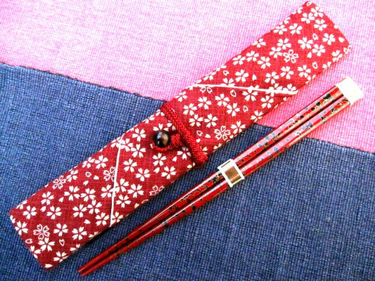 箸 津軽塗り箸 桜 女性用 一膳 箸袋